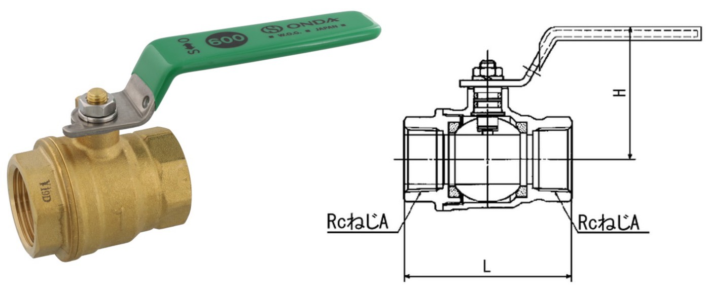 激安価格の オンダ製作所 ボールバルブ バルブ FF型 フルボア Rcねじ×Rcねじ 400psi グリーンTハンドル H59 大ロット 20台  ONDA