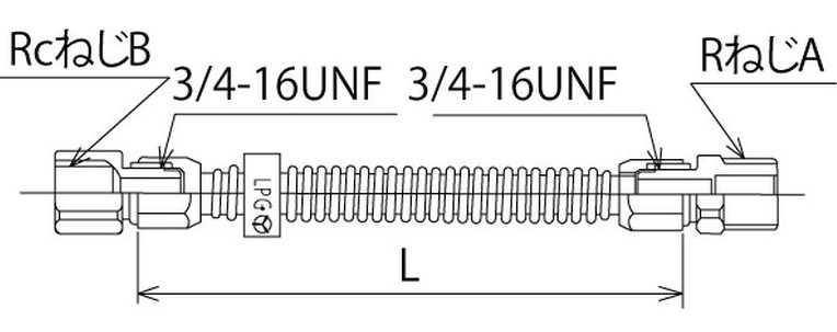 高橋産業 低圧金属フレキ管 UTIC-4-20 LPG プロパンガス用 長さ200mm メタルホース 【SEAL限定商品】