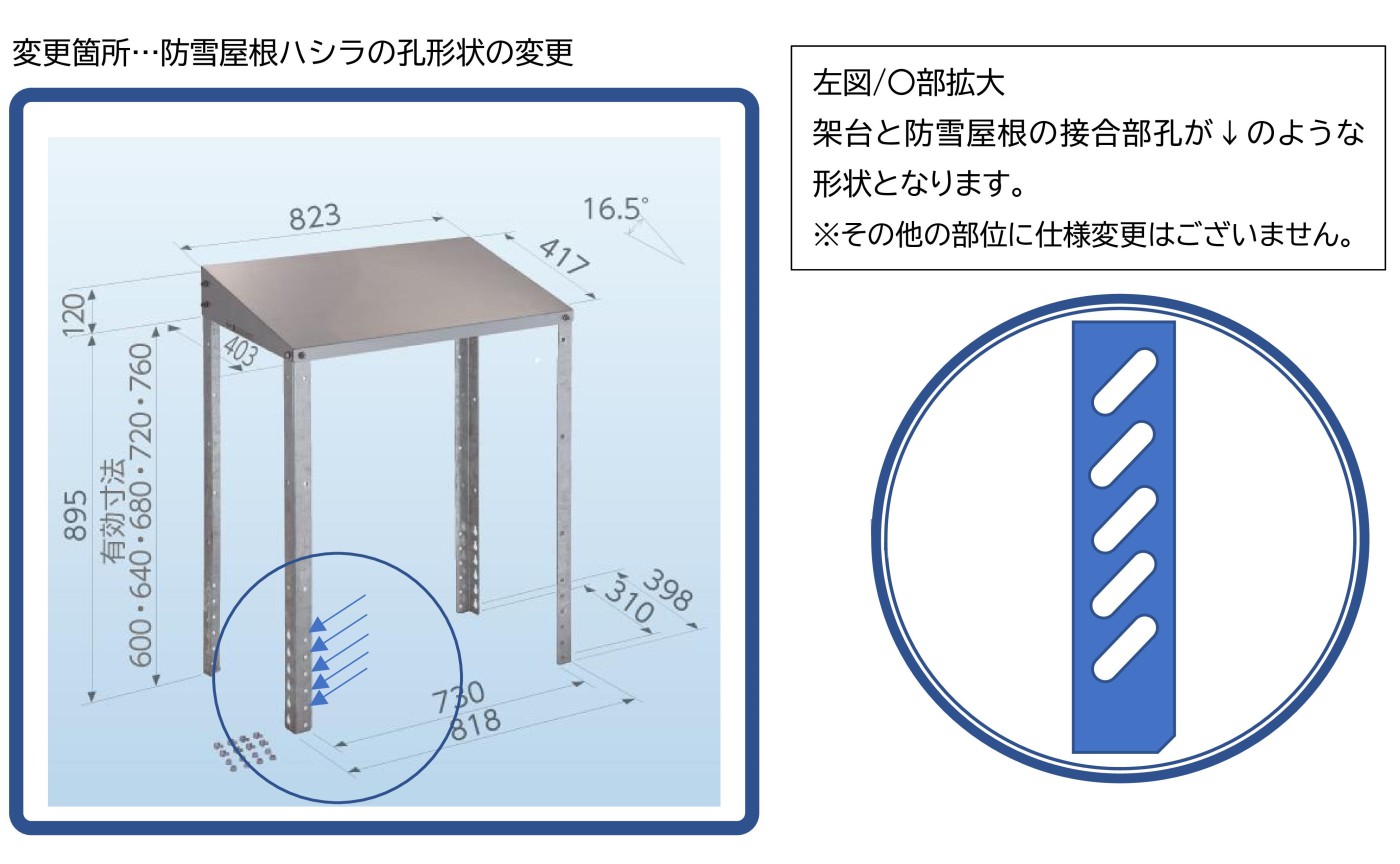 日晴金属 株 防雪架台セット ヒートポンプユニット用 C-RZJ-L CE-RZJ-BPL 防雪パネル 平地高置 二段 エコキュート部材 耐塩害仕様  キャッチャー 寒冷地 C-WZJ-L2 防雪屋根