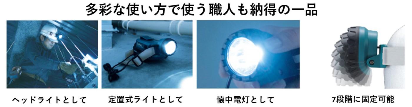 「充電式ヘッドライト（品番：ML800）」の使用パターンの画像