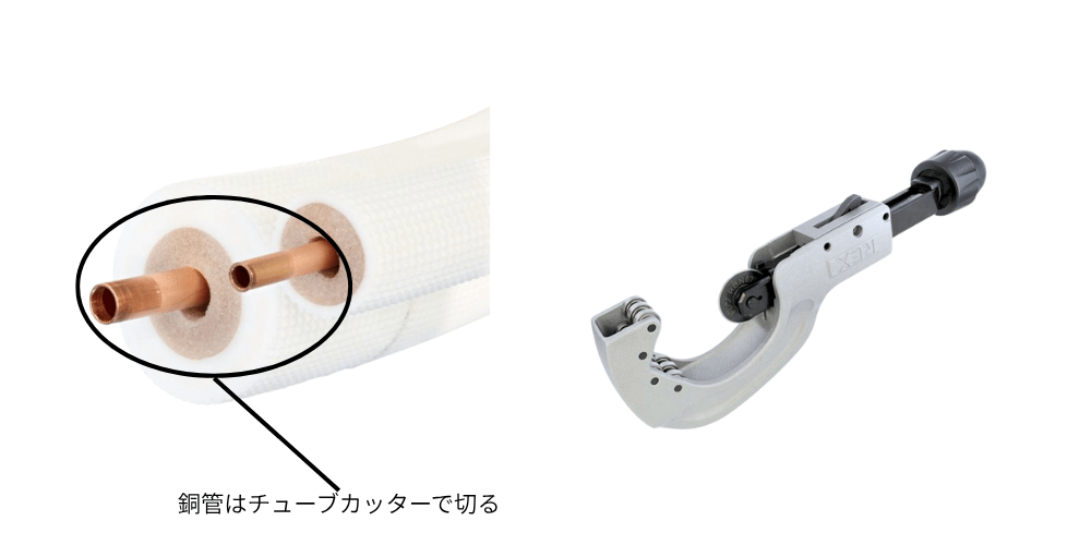 銅管を切断するカッターの写真