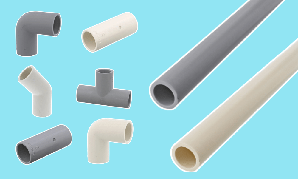 ドレンパイプとその接続アダプタの画像