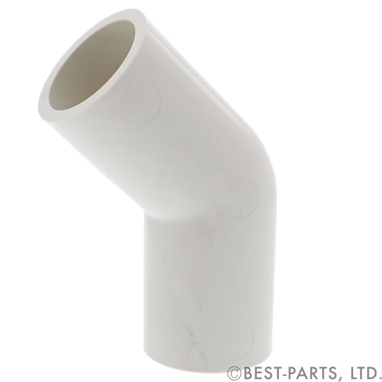 ドレンパイプ用45°エルボ（ミルキーホワイト）の画像